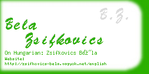 bela zsifkovics business card